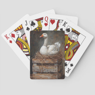 Gänse auf Nestmalerei Spielkarten