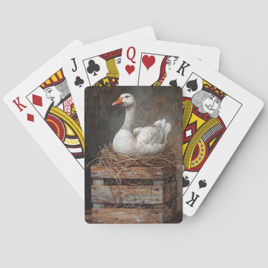 Gänse auf Nestmalerei Spielkarten (Rückseite)