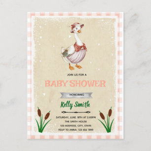 Gänse-Baby-Shower-Einladung Postkarte