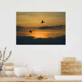 Gänse bei Sonnenuntergang Poster (Küche)