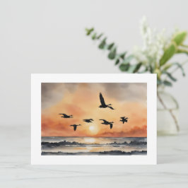 Gänse bei Sunrise Mitteilungskarte