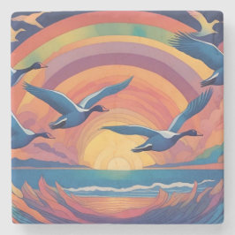 Gänse bei Sunrise Steinuntersetzer