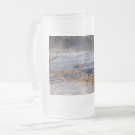 Gänse, die eine Break Mattiert Glass Beer Tasse (Vorderseite Links)