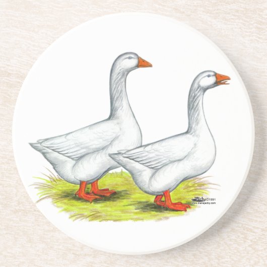Gänse: Embden Pair Getränkeuntersetzer (Vorne)