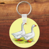 Gänse: Embden Pair Schlüsselanhänger (Vorderseite)