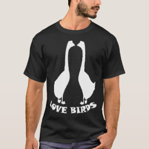 Gänse-Enten Vogelvögel Liebe Hunde Schwarze T-Shirt