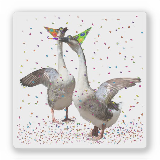 Gänse feiern aufkleber (Vorderseite)
