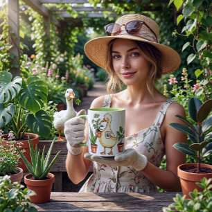 Gänse-Gärtnertasse - Angetrieben von Pflanzen & Ka Zweifarbige Tasse