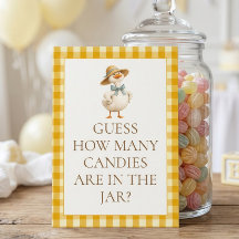 Gänse-Gelbe-Gingham-Wie-Viele-Baby-Shower-Spielkar