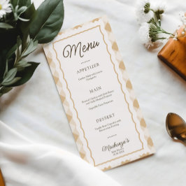 Gänse & Gingham Baby Dusche Party Menü Menükarte