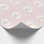 Gänse-Gingham-Rosafarbenes Geschenkverpackungspapi Geschenkpapier (Ecke)