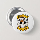 Gänse Got Ich Loose" - Gänse mit Brille Button (Vorne & Hinten)