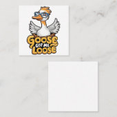 Gänse Got Me Loose T-Shirt - Funny Goose mit Brill Quadratische Visitenkarte (Vorne/Hinten)