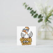 Gänse Got Me Loose T-Shirt - Funny Goose mit Brill Quadratische Visitenkarte (Stehend Vorderseite)