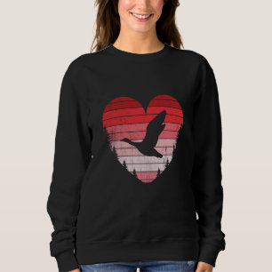 Gänse Herz Liebe Valentinstag Vintage Retro Sonnen Sweatshirt