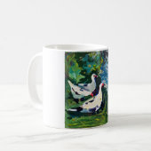 Gänse im Dorf am Teich Kaffeetasse (Vorderseite Links)
