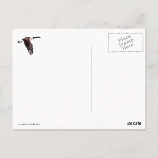 Gänse im Flug Postkarte (Rückseite)