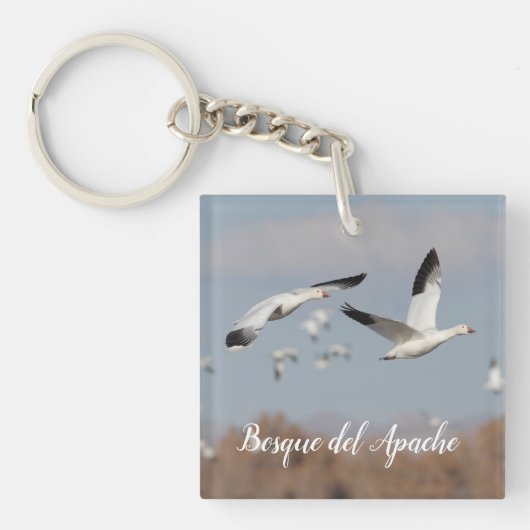 Gänse im Himmel der Bosque del Apache Schlüsselanhänger (Vorderseite)