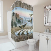 Gänse im landwirtschaftlichen Feld Duschvorhang (Beispiel)