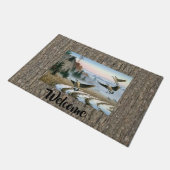 Gänse im landwirtschaftlichen Feld Fußmatte (Schrägansicht)