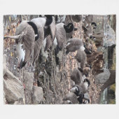 Gänse im Park Flieswolldecke Fleecedecke (Vorderseite (Horizontal))