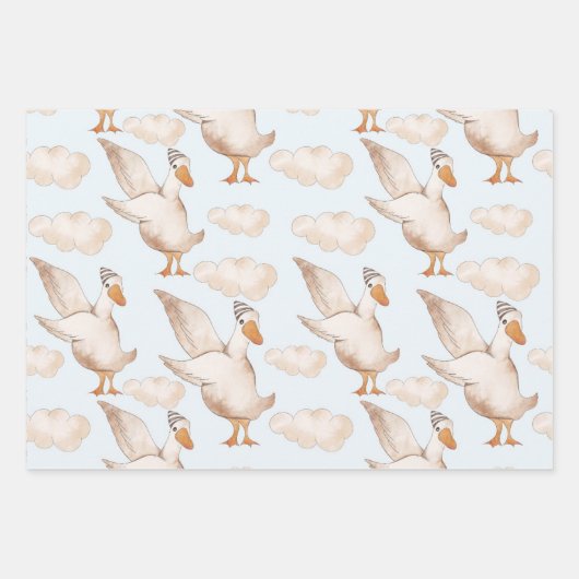 Gänse in Hüftverpackungen Geschenkpapier Set (Vorderseite 2)