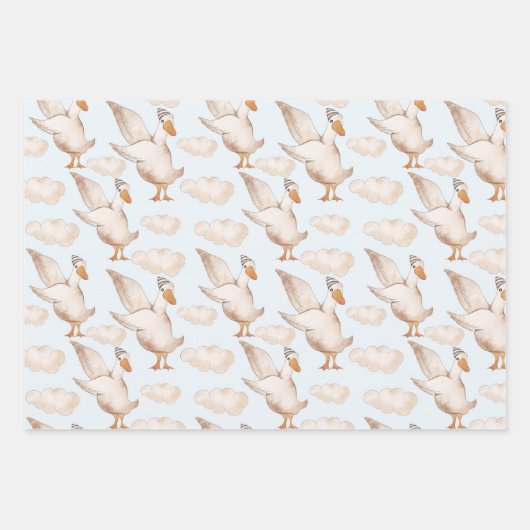 Gänse in Hüftverpackungen Geschenkpapier Set (Vorderseite)