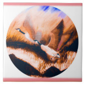 Gänse in Mauve Fliese (Vorderseite)