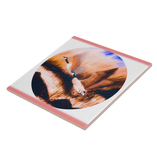 Gänse in Mauve Fliese (Seite)