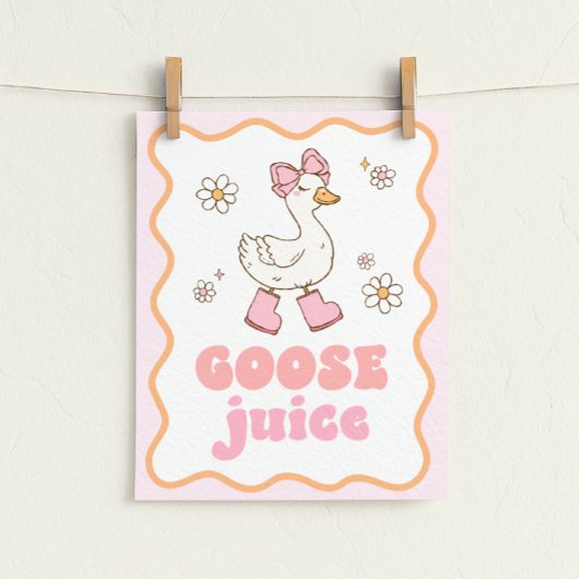 Gänse-Juice-Tischschild Poster