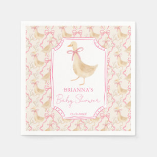 Gänse-Kinderreime-Baby-Shower-monogrammiert Serviette
