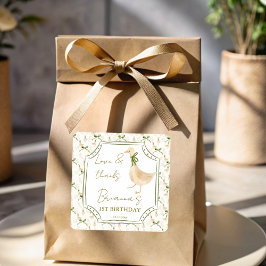 Gänse Kinderzimmer Rhymes Geburtstagsparty Gunst Quadratischer Aufkleber