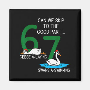 Gänse legen Schwäne schwimmen 67 Sechs Gänse Siebe Magnet