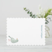 Gänse mit Aquarellfarben-Blume Einladung (Stehend Vorderseite)