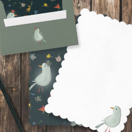 Gänse mit Aquarellfarben-Blume Einladung