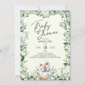 Gänse mit Bow Greenery Kinderdusche Einladung (Vorderseite)