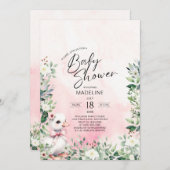 Gänse mit Bow Pink Girl Dusche Einladung (Vorne/Hinten)