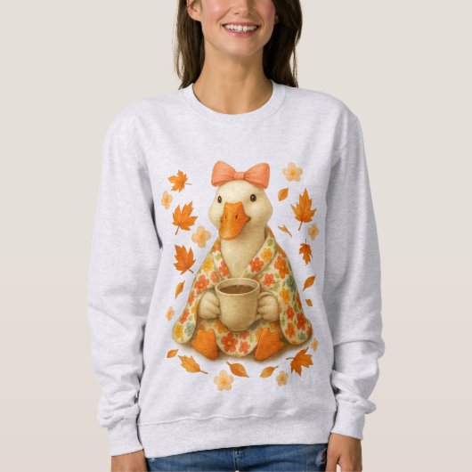 Gänse mit Kaffee & Blankon , Fall Vibes Cosy Sweatshirt (Vorderseite)