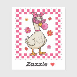 Gänse mit Sonnenbrille und Bubblegum Aufkleber