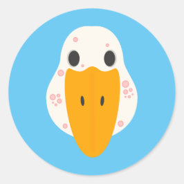 Gänse mit Stickereien Runder Aufkleber