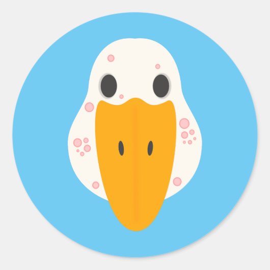 Gänse mit Stickereien Runder Aufkleber (Vorderseite)