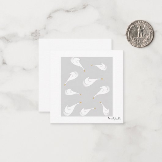 Gänse-Mitteilungskarten Mitteilungskarte (Vorderseite/Rückseite Beispiel)