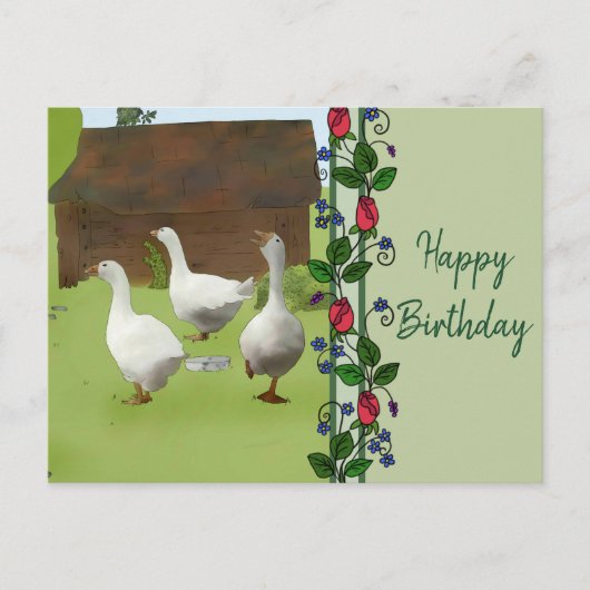 Gänse Postkarte (Vorderseite)