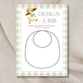 Gänse-Sage-Gingham-Design-Bib-Baby-Shower-Spielkar Einladung