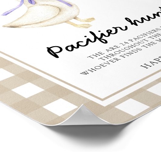 Gänse - Schnuller Jagd Kinderdusche Poster (Ecke)