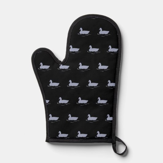Gänse, schwarz Oven Mitt Ofenhandschuh (Vorderseite)