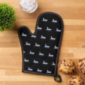 Gänse, schwarz Oven Mitt Ofenhandschuh (Oben unten)