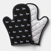 Gänse, schwarz Oven Mitt Ofenhandschuh (Vorderseite/Rückseite)