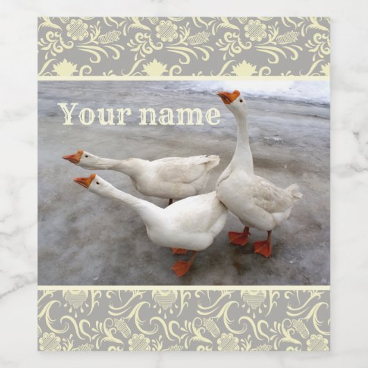 Gänse sind lustig weinetikett (Einzelnes Label)