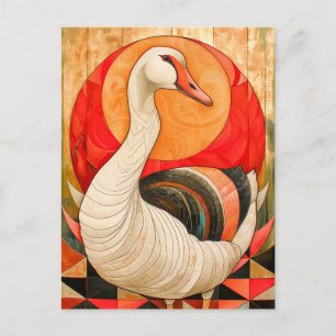 Gänse-Totem – Schützender Art Deco Geist Postkarte
